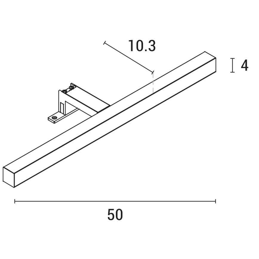 LED Підсвітка для дзеркала для ванної LED/7W/230V 4000K 50 см IP44 глянцевий хром