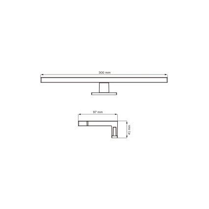 LED Підсвітка для дзеркала для ванної MILOS LED/5W/230V 4000K 30 см IP44 чорний
