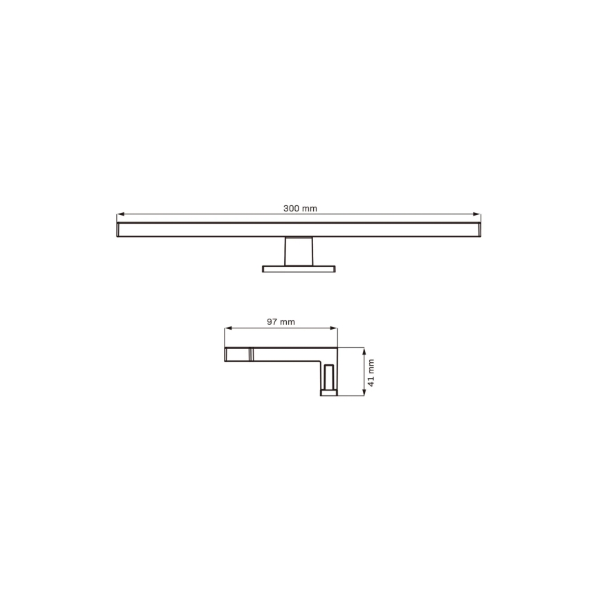 LED Підсвітка для дзеркала для ванної MILOS LED/5W/230V 4000K 30 см IP44 чорний