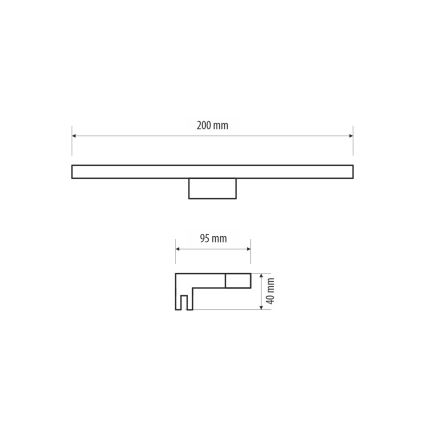 LED Підсвітка для дзеркала для ванної MIRROR LED/4W/230V 20 см IP44 чорний