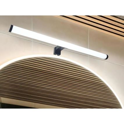 LED-підсвітка для дзеркала у ванній кімнаті, 12 Вт, 230 В, 59,5 см, IP44, чорний