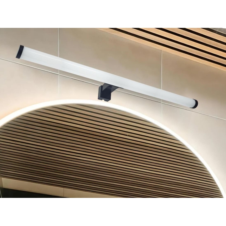 LED-підсвітка для дзеркала у ванній кімнаті, 12 Вт, 230 В, 59,5 см, IP44, чорний