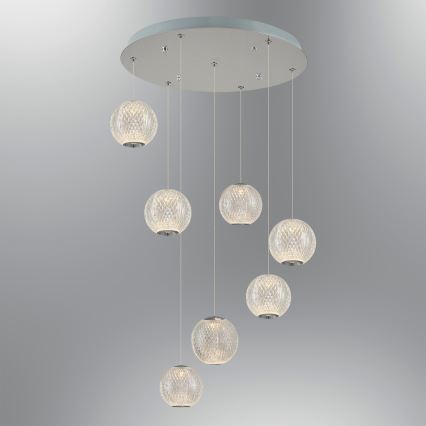 LED підвісна лампа CREMONA 7xLED/5W/230V матовий хром