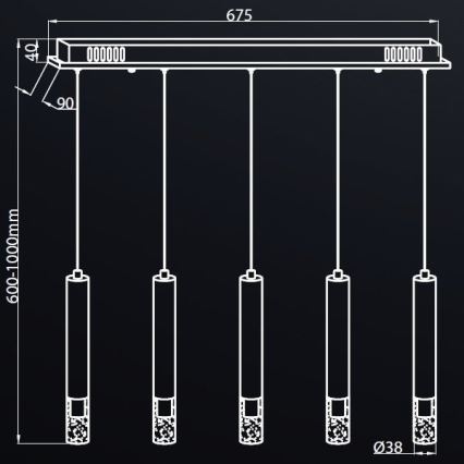LED Підвісна люстра ALBA 5xLED/25W/230V білий