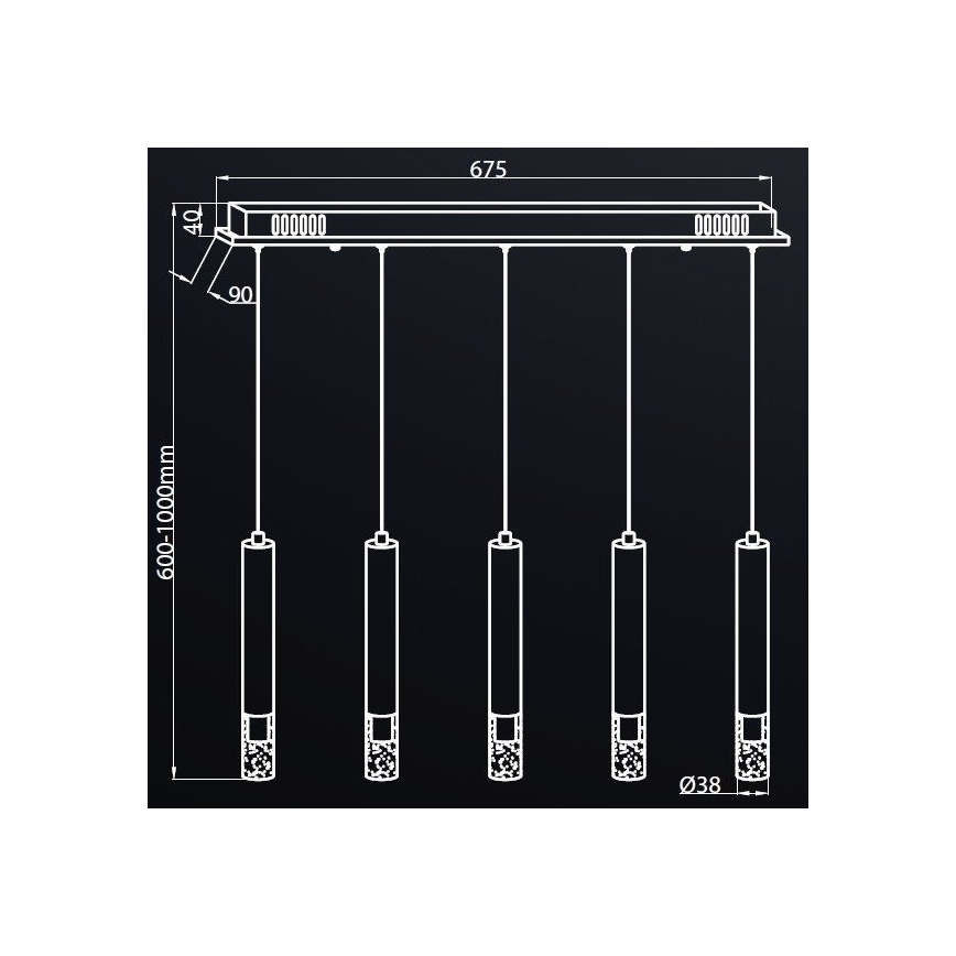 LED Підвісна люстра ALBA 5xLED/25W/230V білий
