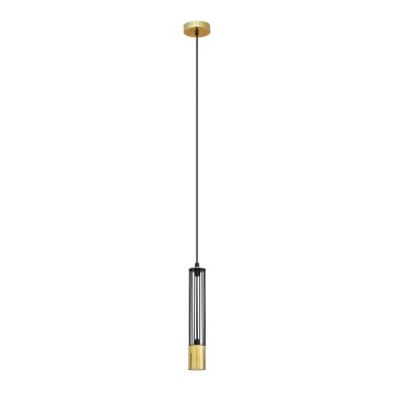 LED Підвісна люстра BARS 1xGU10/4,8W/230V чорний/золотий