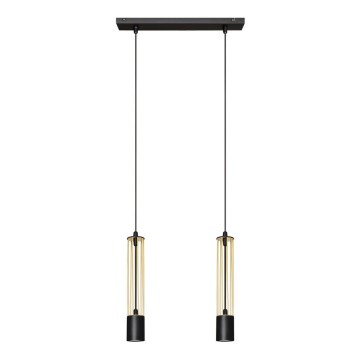 LED Підвісна люстра BARS 2xGU10/4,8W/230V чорний/золотий