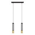 LED Підвісна люстра BARS 2xGU10/4,8W/230V чорний/золотий