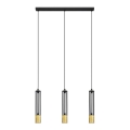 LED Підвісна люстра BARS 3xGU10/4,8W/230V чорний/золотий