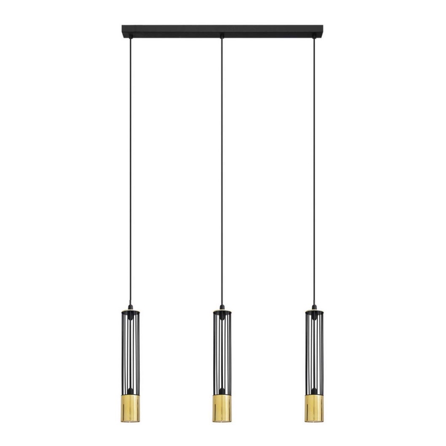LED Підвісна люстра BARS 3xGU10/4,8W/230V чорний/золотий