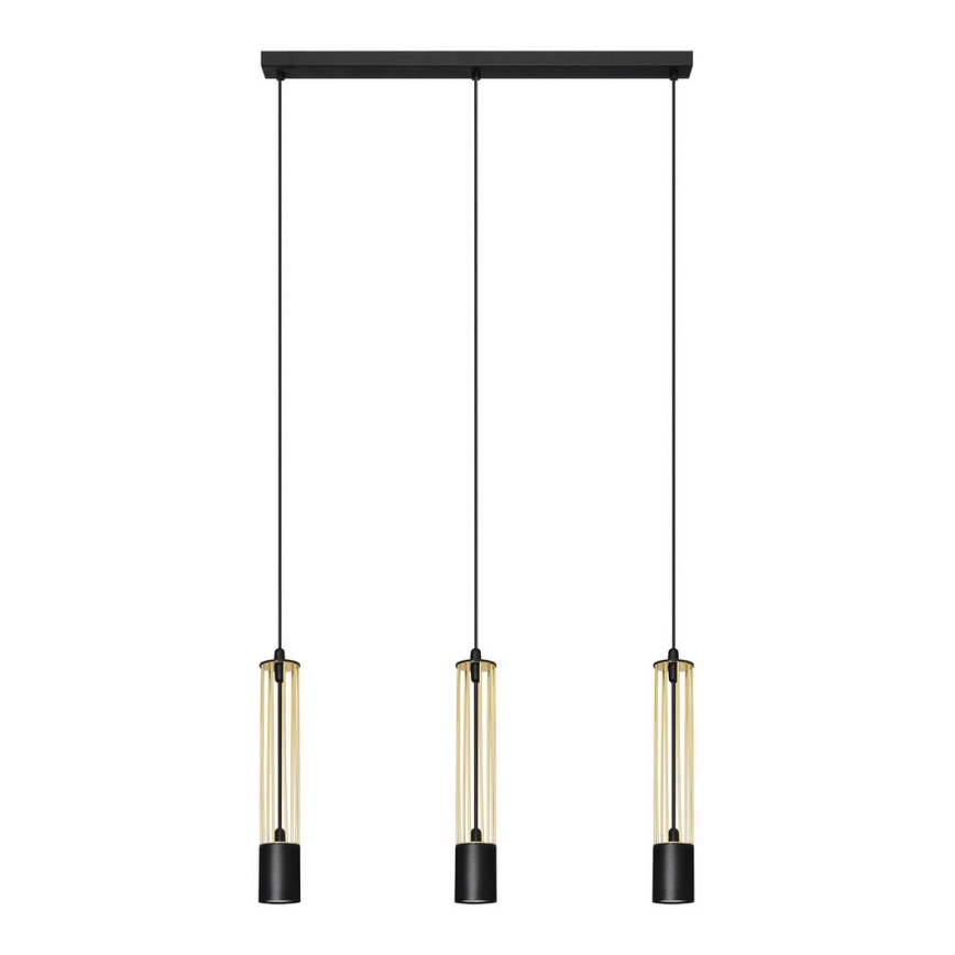 LED Підвісна люстра BARS 3xGU10/4,8W/230V золотий/чорний