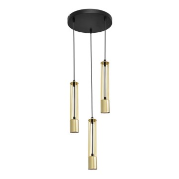 LED Підвісна люстра BARS 3xGU10/4,8W/230V золотий/чорний