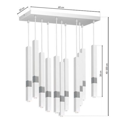 LED Підвісна люстра CASTRO 11xG9/7W/230V