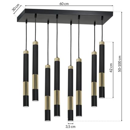 LED Підвісна люстра DALLAS 8xGU10/3W/230V