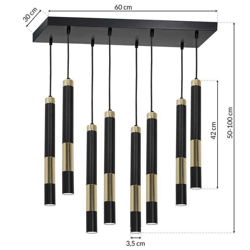 LED Підвісна люстра DALLAS 8xGU10/3W/230V