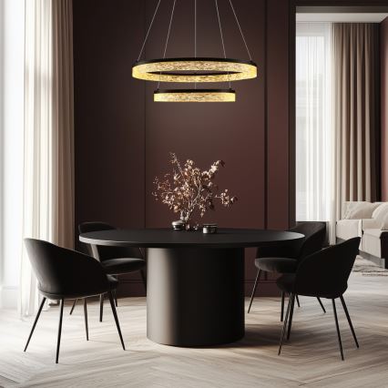 LED підвісна люстра FROZI LED/38W/230V діаметром 60 см чорна