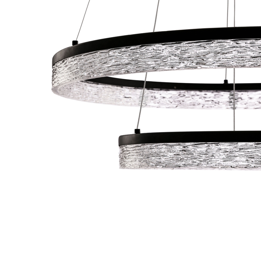 LED підвісна люстра FROZI LED/38W/230V діаметром 60 см чорна