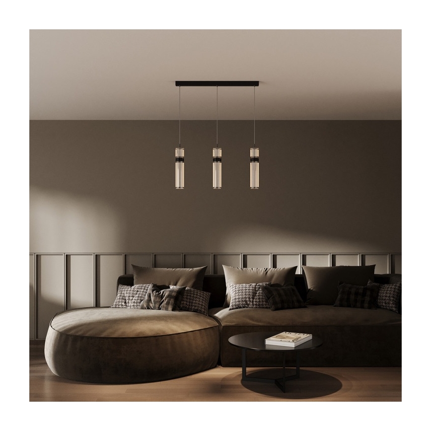 LED-підвісна люстра на тросі AMBIENTE 3xLED/6W/230V 3000/4000/6000K чорна