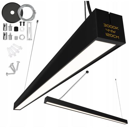 LED-підвісна люстра на тросі LED/44W/230V 3000K 120 см чорна