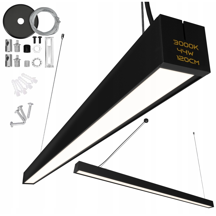 LED-підвісна люстра на тросі LED/44W/230V 3000K 120 см чорна