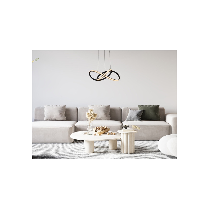 LED-підвісна люстра на тросі з регулюванням яскравості, LED/65W/230V, 3000–6500K, діаметр 49 см + пульт дистанційного керування