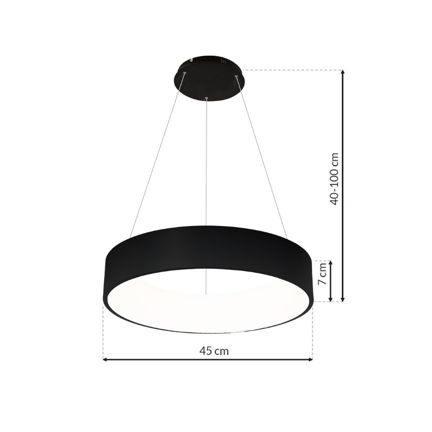 LED Підвісна люстра OHIO BLACK LED/24W/230V
