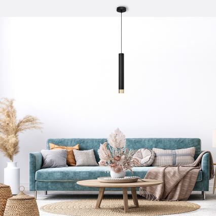 LED Підвісна люстра TUBA 1xGU10/4,8W/230V чорний/золотий