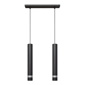 LED Підвісна люстра TUBA 2xGU10/4,8W/230V чорний/матовий хром