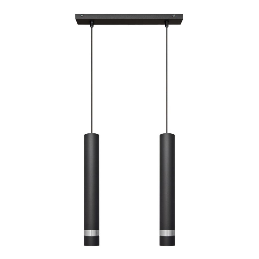 LED Підвісна люстра TUBA 2xGU10/4,8W/230V чорний/матовий хром