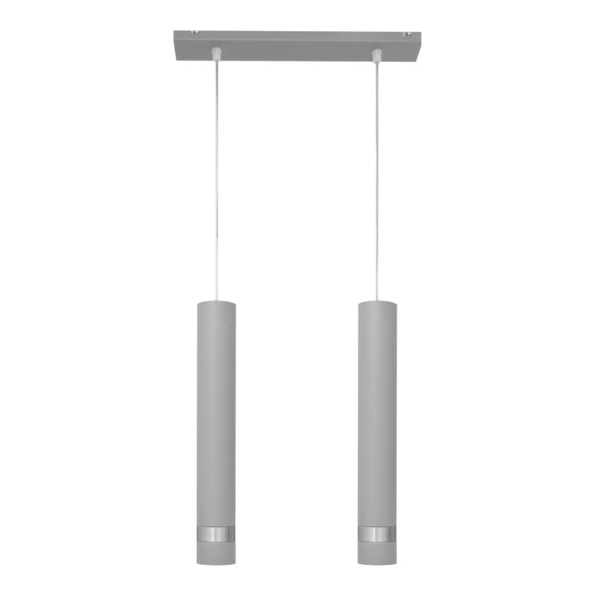 LED Підвісна люстра TUBA 2xGU10/4,8W/230V сірий/матовий хром