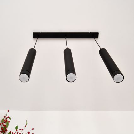LED Підвісна люстра TUBA 3xGU10/4,8W/230V чорний
