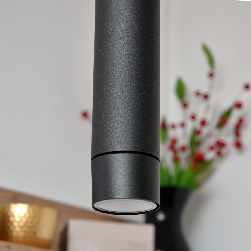 LED Підвісна люстра TUBA 3xGU10/4,8W/230V чорний