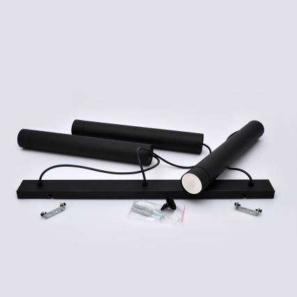 LED Підвісна люстра TUBA 3xGU10/4,8W/230V чорний