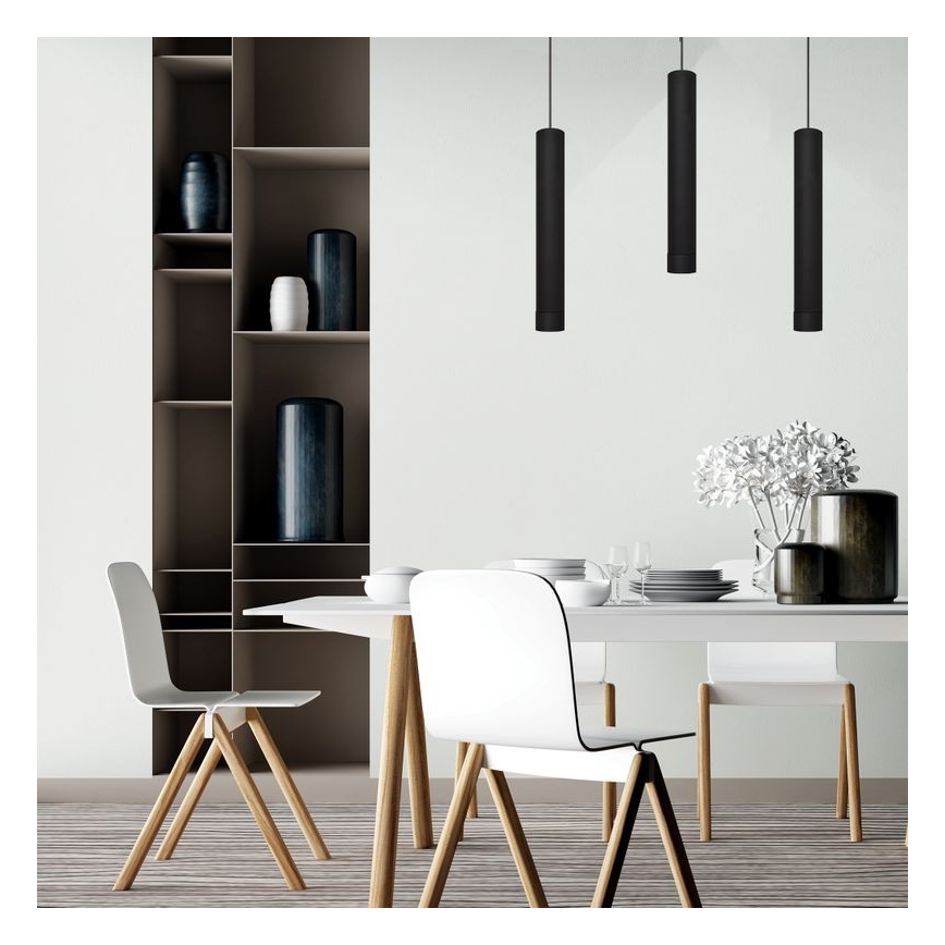 LED Підвісна люстра TUBA 3xGU10/4,8W/230V чорний