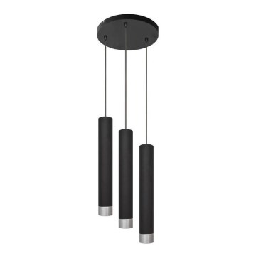 LED Підвісна люстра TUBA 3xGU10/4,8W/230V чорний/матовий хром