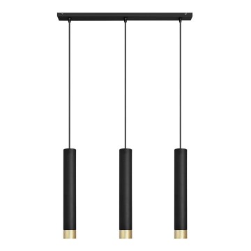 LED Підвісна люстра TUBA 3xGU10/4,8W/230V чорний/золотий