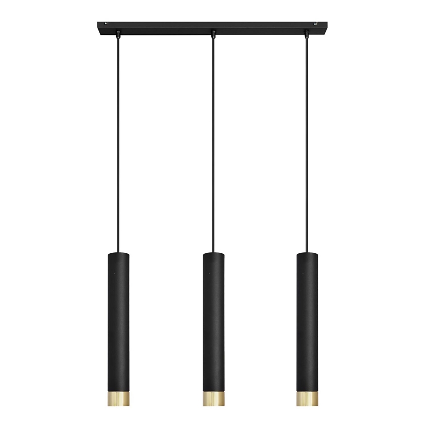 LED Підвісна люстра TUBA 3xGU10/4,8W/230V чорний/золотий