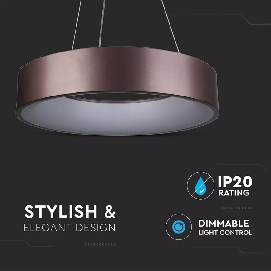 LED-підвісна люстра з регулюванням яскравості на тросі LED/20W/230V