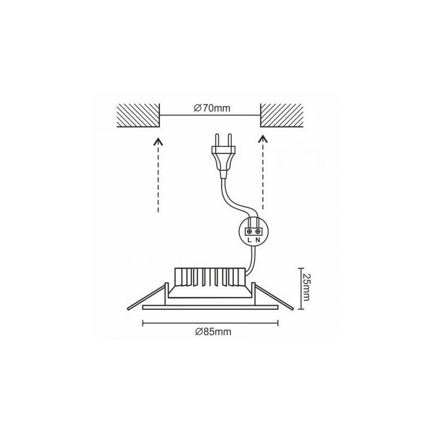 LED Підвісний світильник для ванної кімнати LED/7W/230V 4000K біла IP44