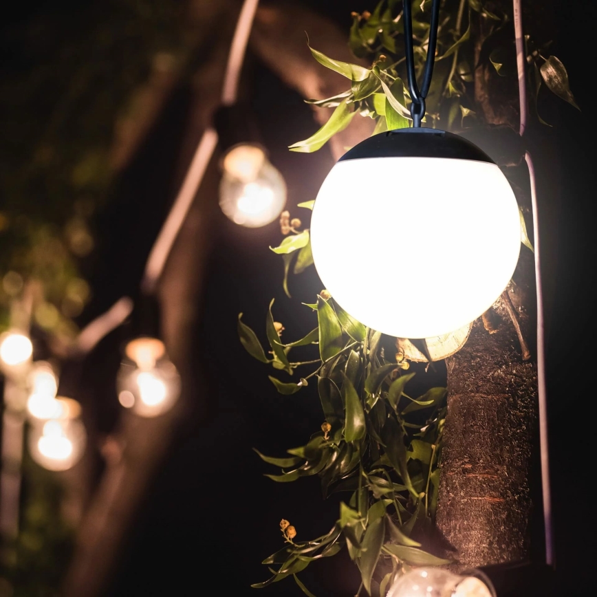 LED Підвісний світильник на сонячній батареї KIARA LED/1,2V 600 mAh IP44 чорний