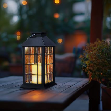 LED Підвісний світильник на сонячній батареї LED/0,02W/1,2V 1xAA 2700K IP44 200 mAh чорний