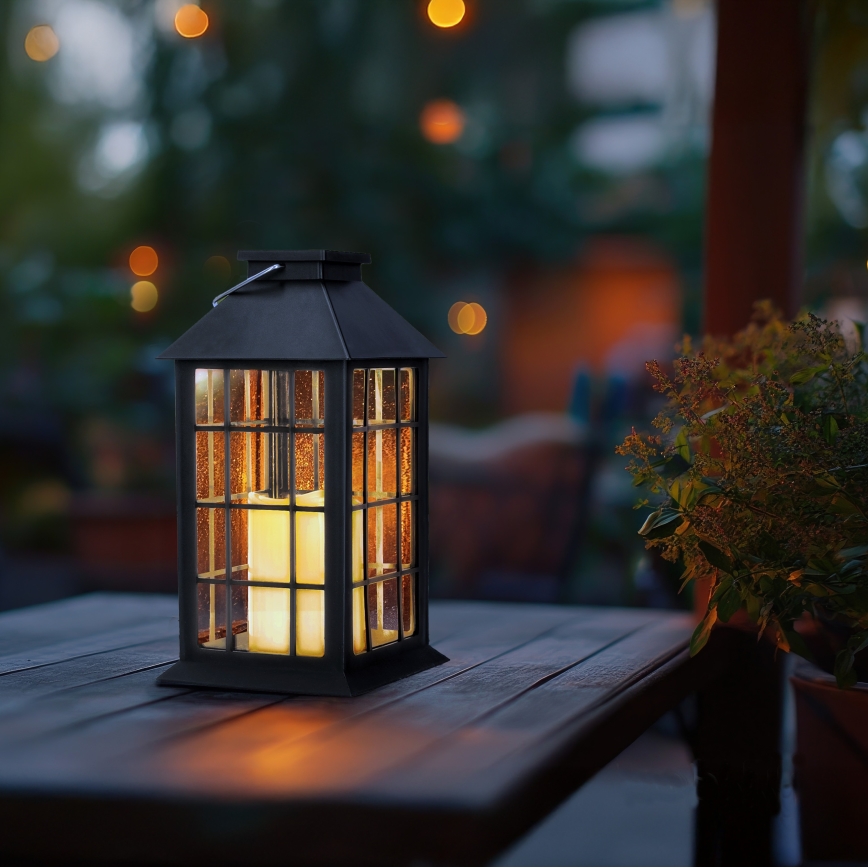 LED Підвісний світильник на сонячній батареї LED/0,02W/1,2V 1xAA 2700K IP44 200 mAh чорний