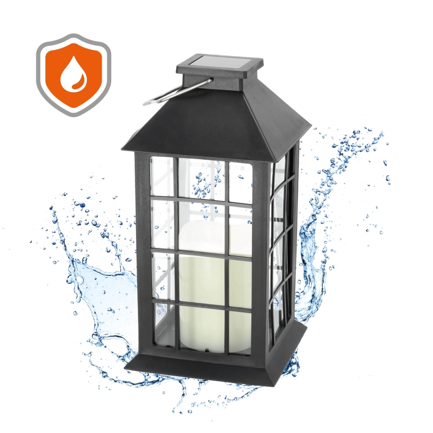 LED Підвісний світильник на сонячній батареї LED/0,02W/1,2V 1xAA 2700K IP44 200 mAh чорний