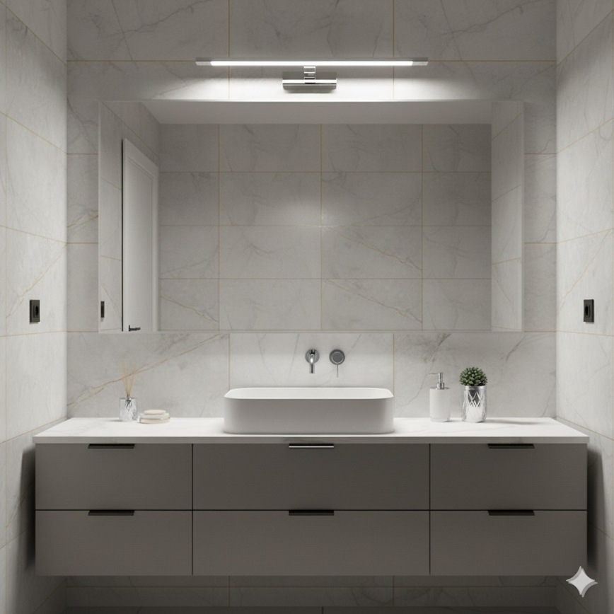 Светодиодный светильник для зеркала KLIMT LED, 12 Вт, 230 В, 3000/4000/6000K, 60 см, IP44, полированный хром