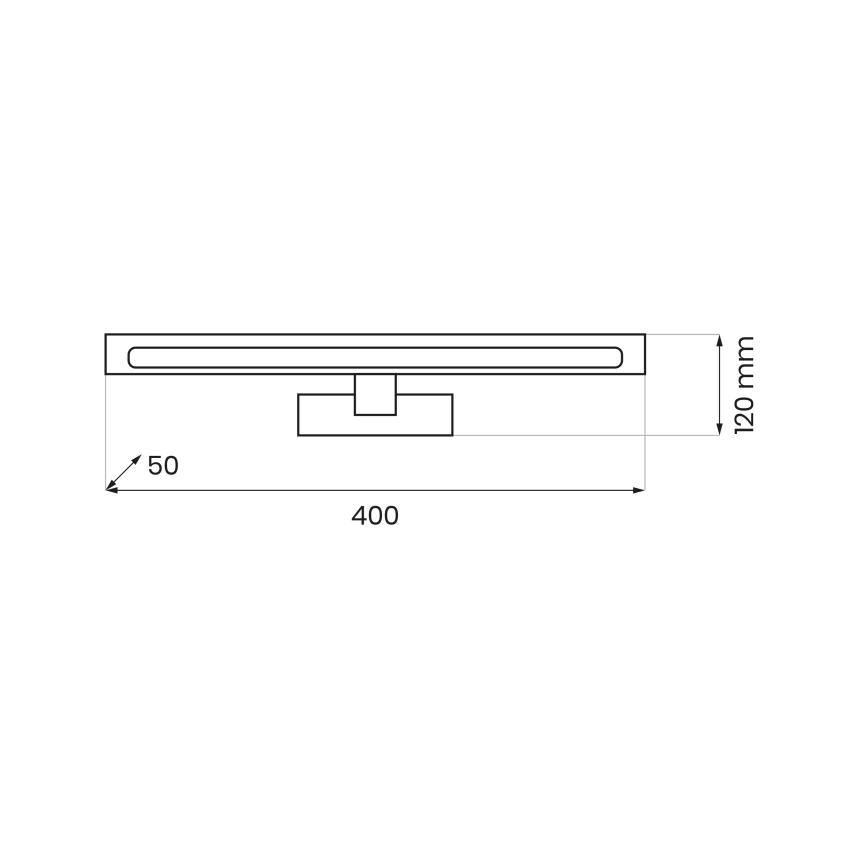 LED-светильник для зеркала в ванной KLIMT, 8 Вт, 230 В, 3000/4000/6000 К, 40 см, IP44, чёрный