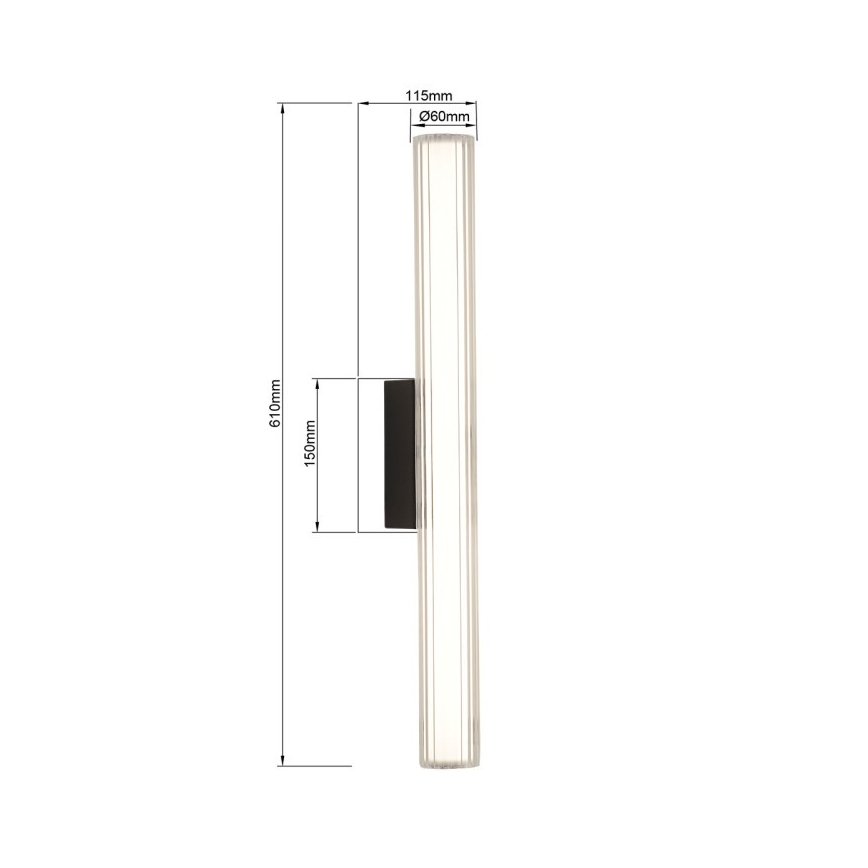 LED-светильник для зеркала в ванной LINEA LED/12W/230V 3000/4000/6000K IP44 61 см черный