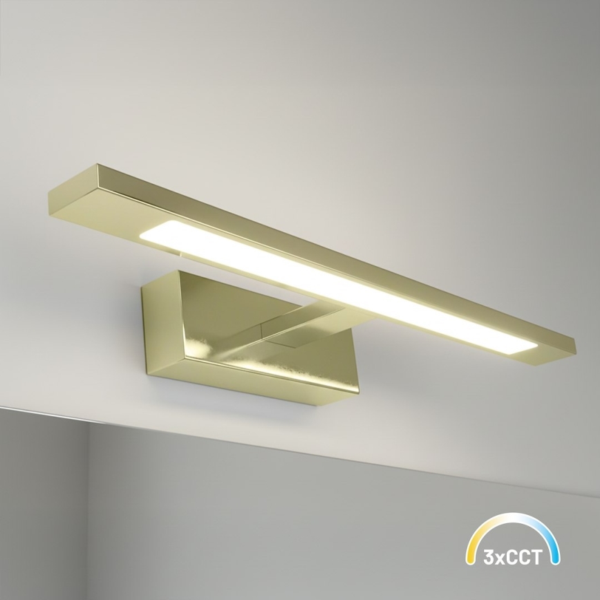 LED-подсветка зеркала для ванной KLIMT, 8 Вт, 230 В, 3000/4000/6000K, 40 см, IP44, золотистая