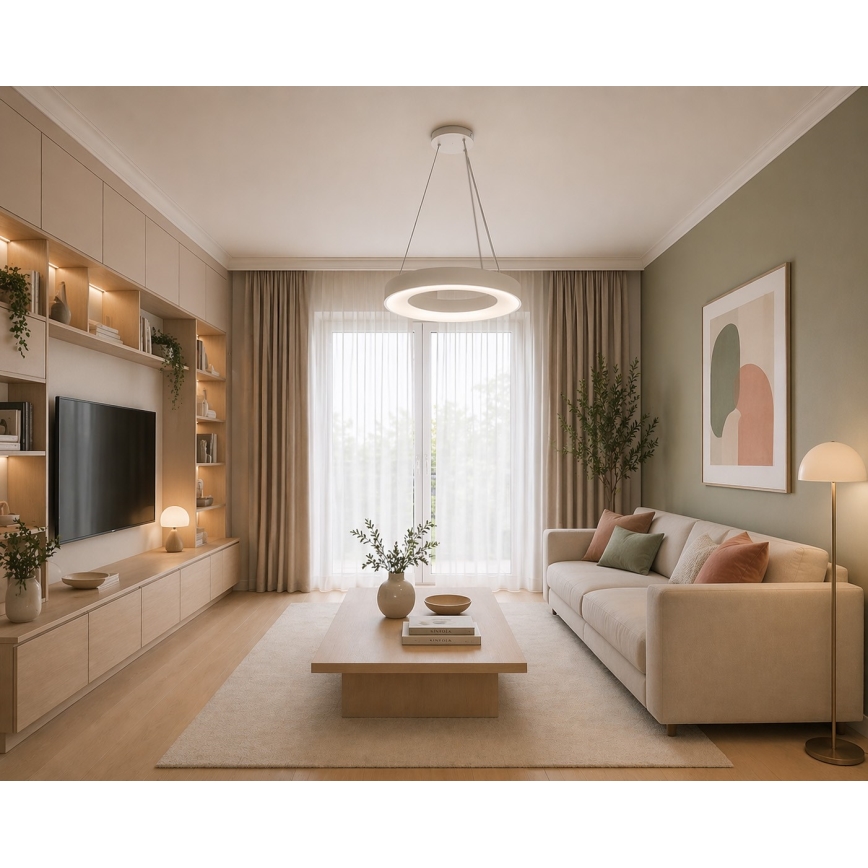 LED-подвесная люстра на тросе DRAX, 32 Вт, 230 В, 4000 К, диаметр 38 см, белая