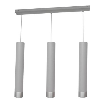 LED Подвесная люстра TUBA 3xGU10/4,8W/230V серый/матовый хром