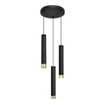 LED Подвесная люстра TUBA 3xGU10/6,5W/230V черный/золотой